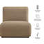 Fauteuil d'appoint en velours taupe Denby Performance-133699670