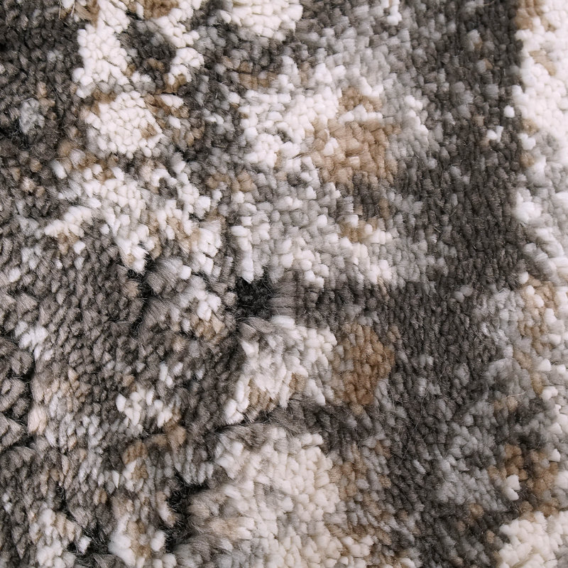 Tapis abstrait gris / beige, Rectangle 9 pi x 12 pi