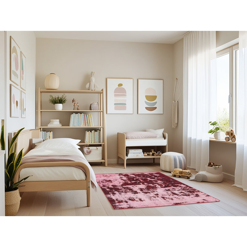 Tapis décoratif multicolore à motif abstrait, Rectangle 3 pi x 5 pi