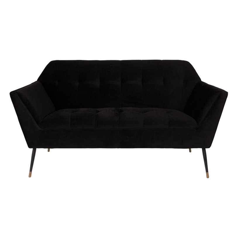 Kate Velvet Sofa, Black