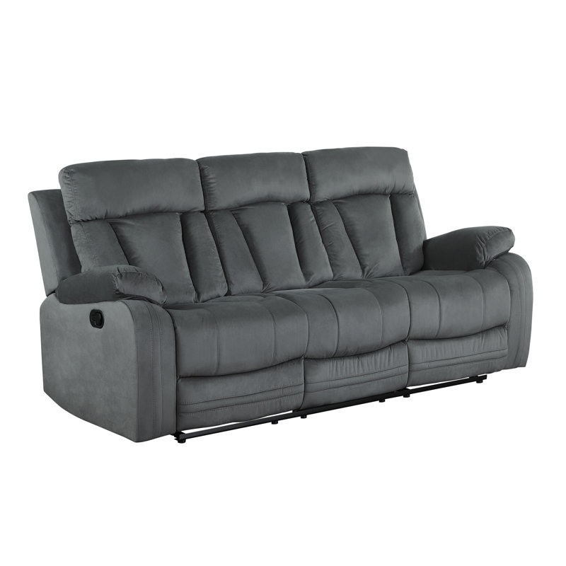 Canapé inclinable en tissu de microfibre transitionnel, Gris