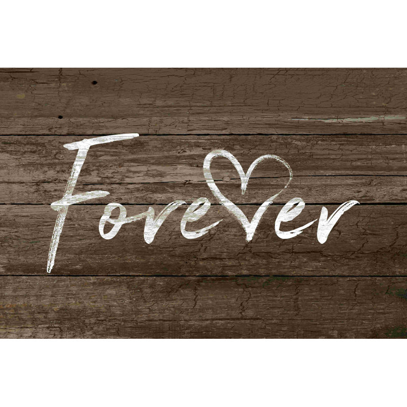 Impression sur toile tendue «Forever Heart Wood», H 8 po x l 12 po