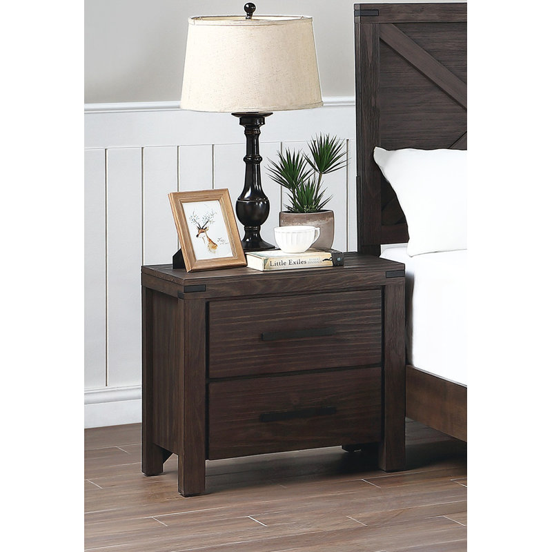 Mobilier de chambre à coucher - Table de chevet simple avec tiroirs - Table de chevet, bois massif, 1 pièce seulement
