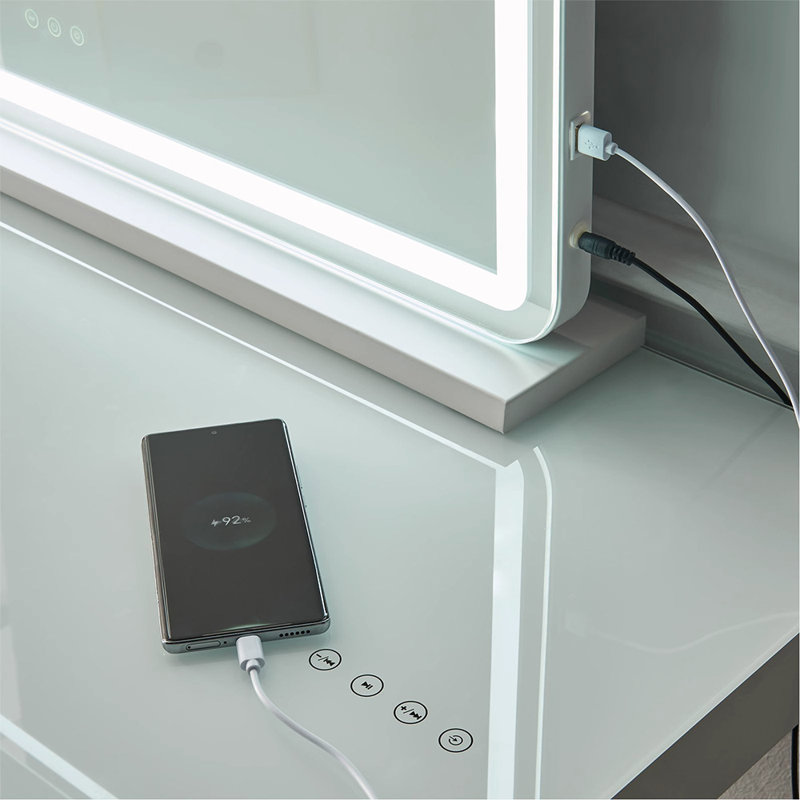 Khalaya Metal Rectangle LED Floor Mirror