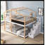 Full Over Full  Bunk Bed House Bed With Roof Windows Blackboard And Storage Ladder Platform Bed,Bed Frame-1076890644