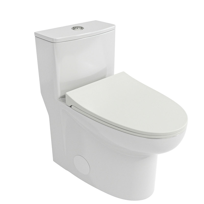 Modern Ceramic Toilet With Dual Flush And Low Water Consumption Feature Glaze Silent Soft-Close Seat