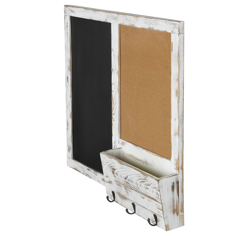 Wall Mounted Wood Entryway Combo Board, White