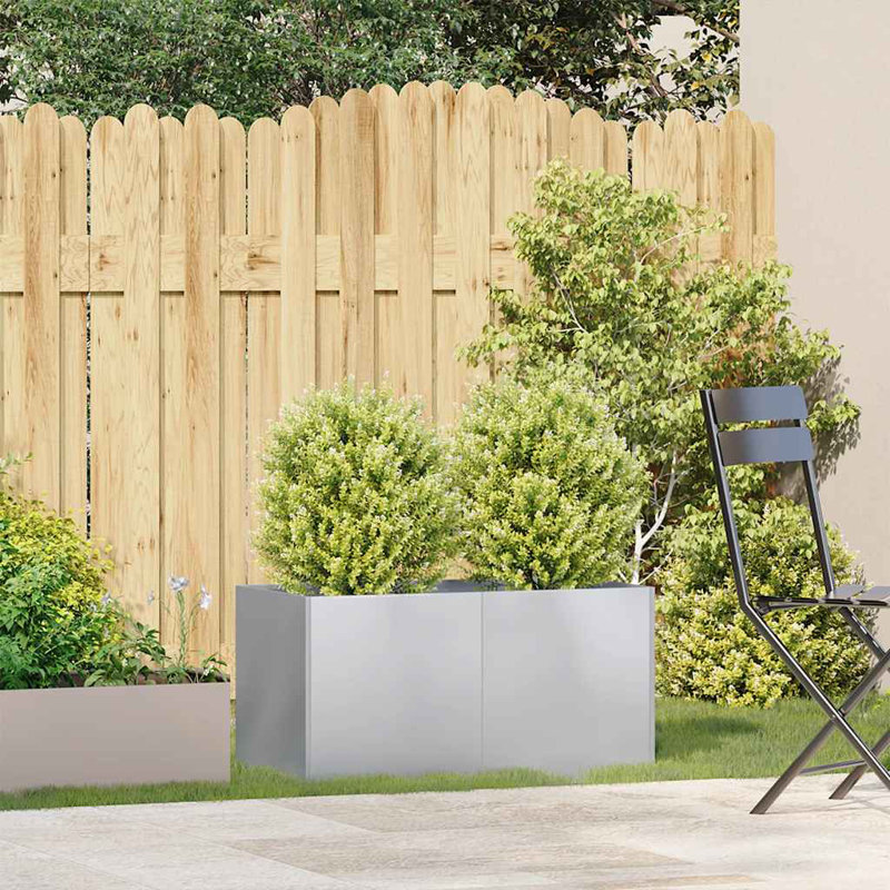Metal Planter Box, 15.75" H x 31.50" W x 15.75" D, Gray