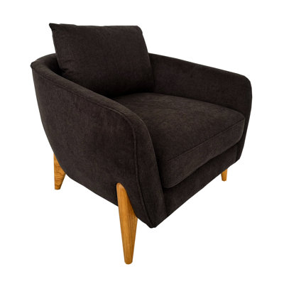 Canapé moderne une place pour bureau, couleur marron, structure en pin, revêtement en bois, assise moelleuse, idéal pour le salon, petit encombrement