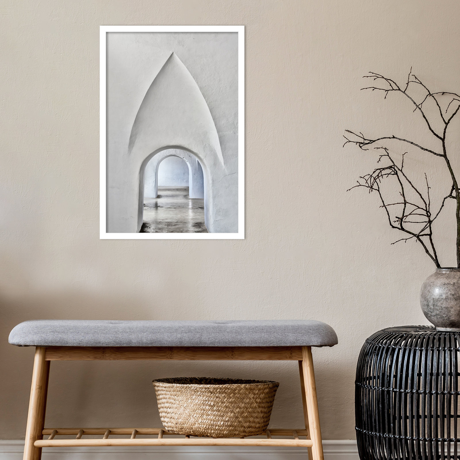 Through Old San Juan Photo Print, 26" H x 18" W, White Framed