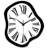 Surrealist Melting Clock Abstract Shaped Accent Rug