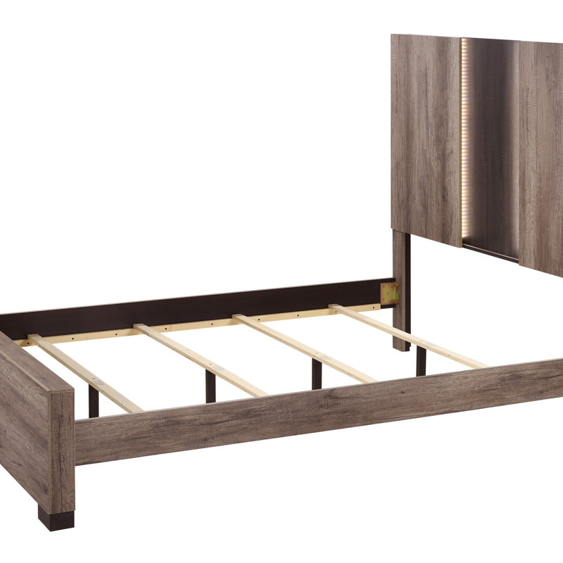 Mobilier de chambre à coucher contemporain en bois avec tête de lit et panneau de tête de lit contemporain
