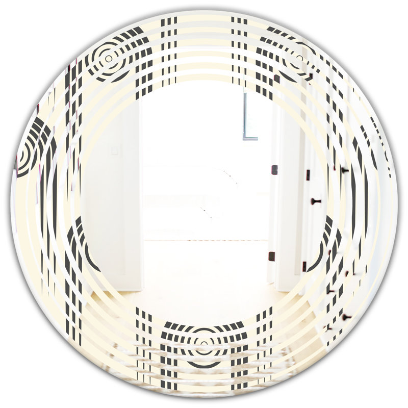 Miroir mural moderne sans cadre Wave, 23,6 po x 23,6 po