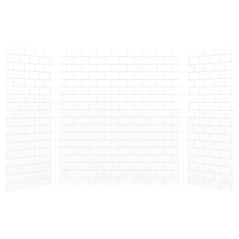 Paroi de douche à trois panneaux Saramar, Blanc, H 72 po x l 60 po x P 36 po