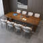 Table de conférence 94,49 po en bois massif brun de style industriel-462286645