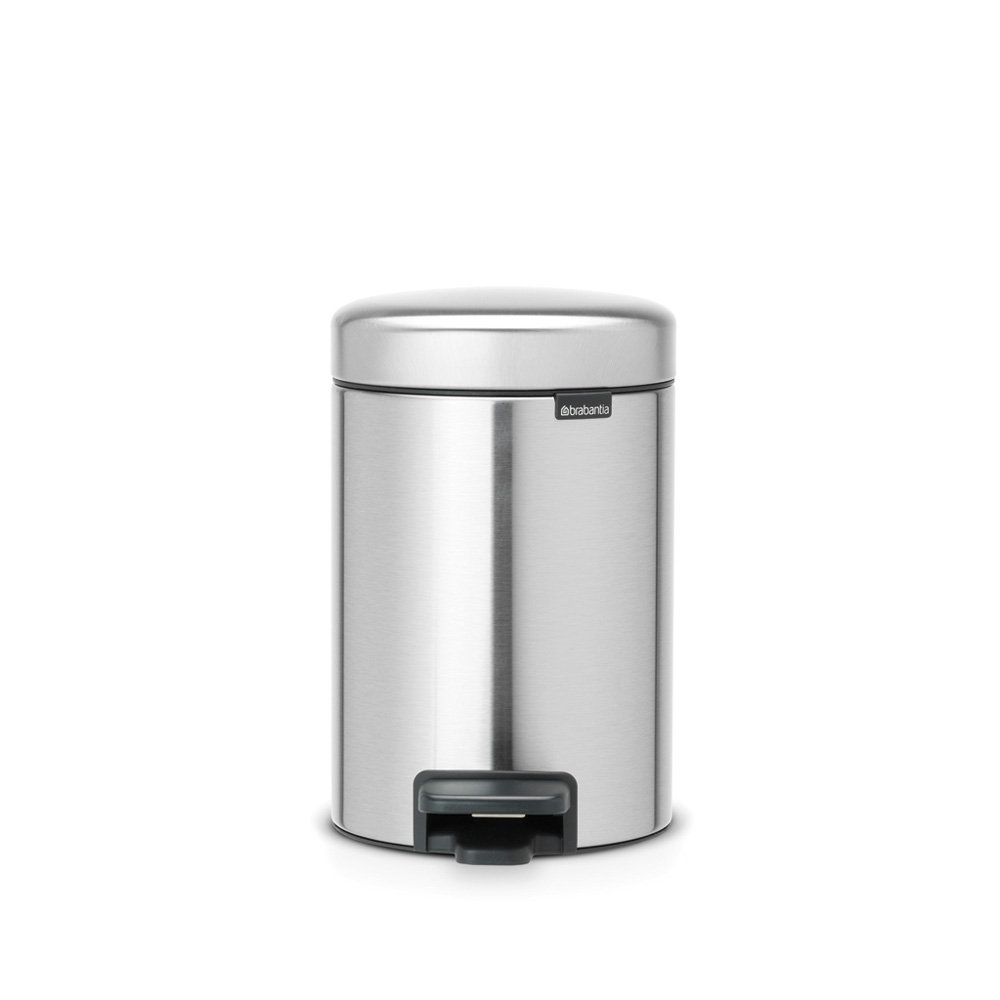Brabantia NewIcon Step On Trash Can, 0.8 Gallon (3 Liter), Matte Steel Fingerprint Proof
