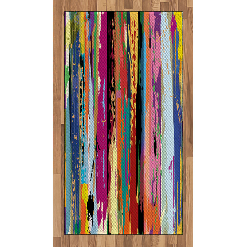 Abstract High Density Long Fiber Poly Threads Decorative Area Rug Carpet, Rectangle 2'7" x 5'