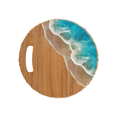 Round Wave Coastal Wood Novelty Abstract Shaped Serving Platter