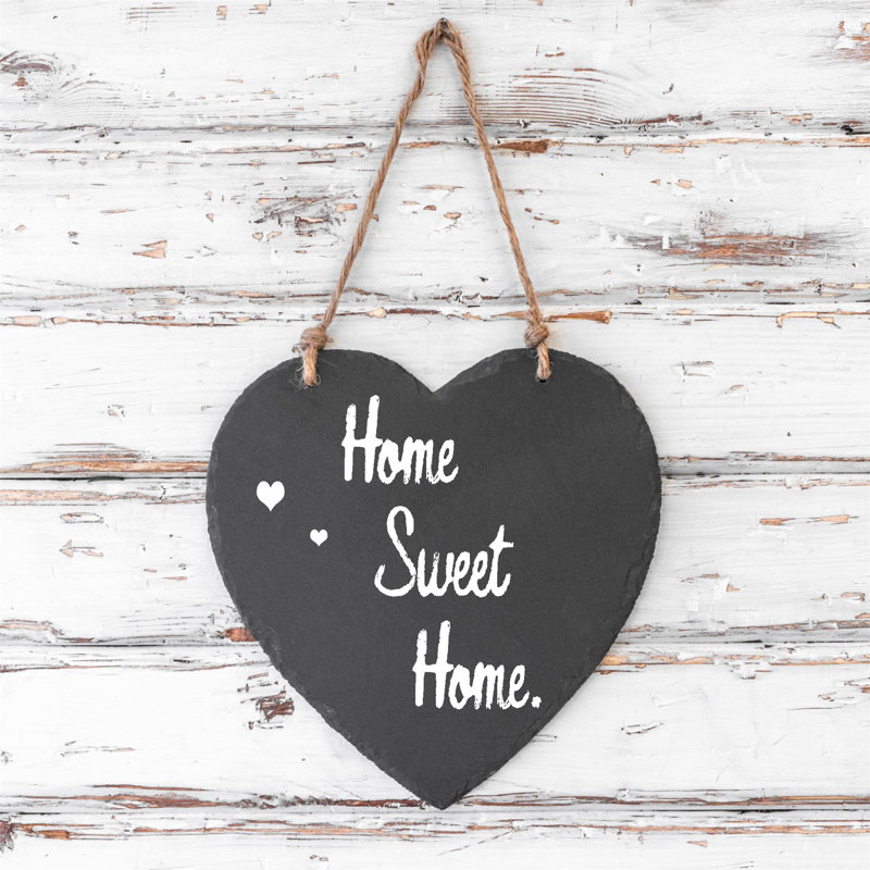 Nicola Spring - Slate Heart Hanging Notice Boards - 24.5 x 24.5cm - Set of 6