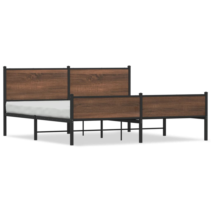 Denita Bed, Brown Oak, 91.5cm H x 166cm W x 207cm L