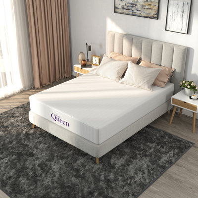 Matelas simple TG de 6 pouces avec mousse à mémoire de forme et housse en filet blanc soyeux, gris anthracite pour le soutien de la colonne vertébrale, dormeurs à fermeté moyenne avec fermetures au toucher fermes, finition en tissu lisse, sommeil idéal