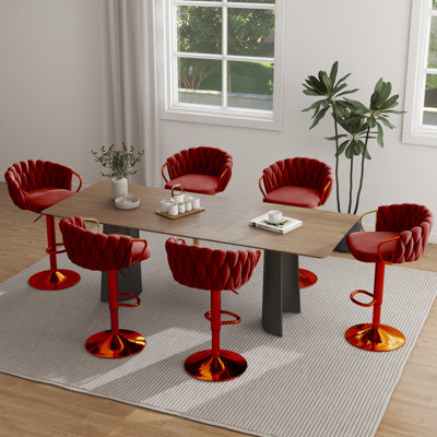 Swivel Upholstered and Velvet Bar Stool