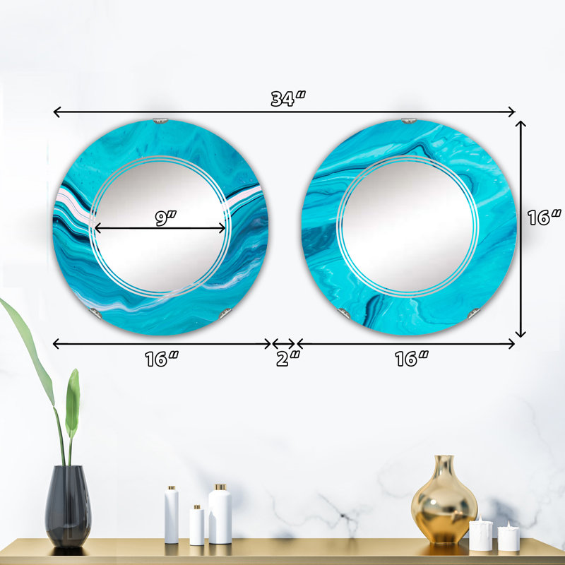 Ensemble de 2 miroirs sans cadre
