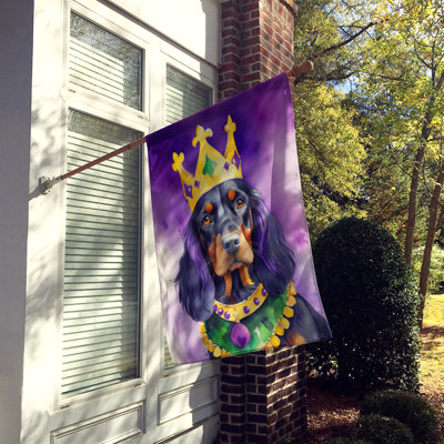 Double Sided 40'' H x 28'' W Polyester Mardi Gras House Flag