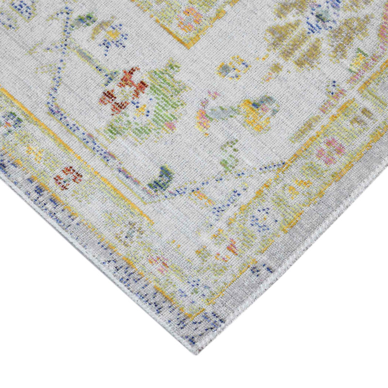 Blue Rectangular Vintage Spot Synthetic Area Rug 2' x 3'