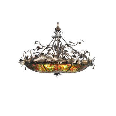 50"W Greenbriar Oak Inverted Pendant
