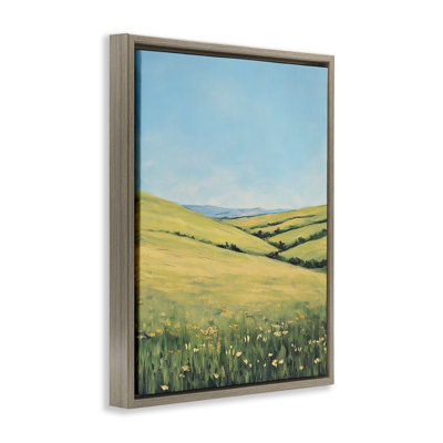Rolling Hills Of Flowers  Floater Canvas Wall Art, design by Franklyn Gregory