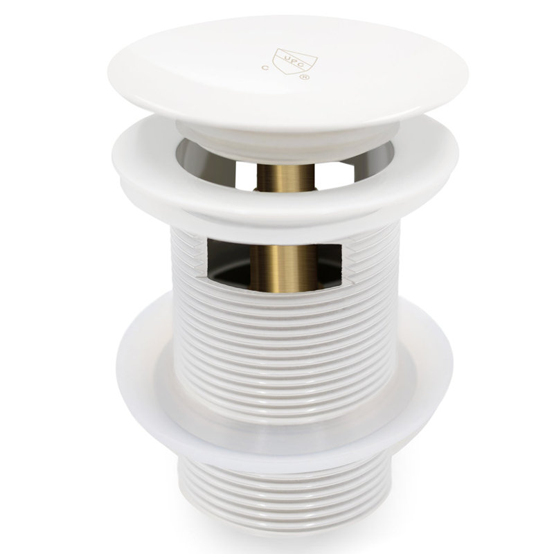 FerdY Pop-up Drain for Freestanding Bathtub, Briauna W Pop-Up, White