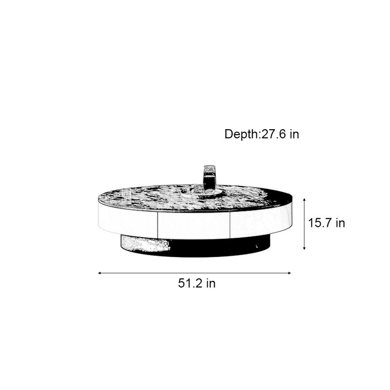 Camac, H 15,7 po x L 51,2 po x l 27,6 po, Doré