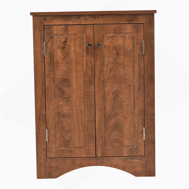 Practical And Freestanding Floor Cabinet With Adjustable Shelves For Bathroom And Kitchen, Utilizing Corner And Wall Space Efficiently