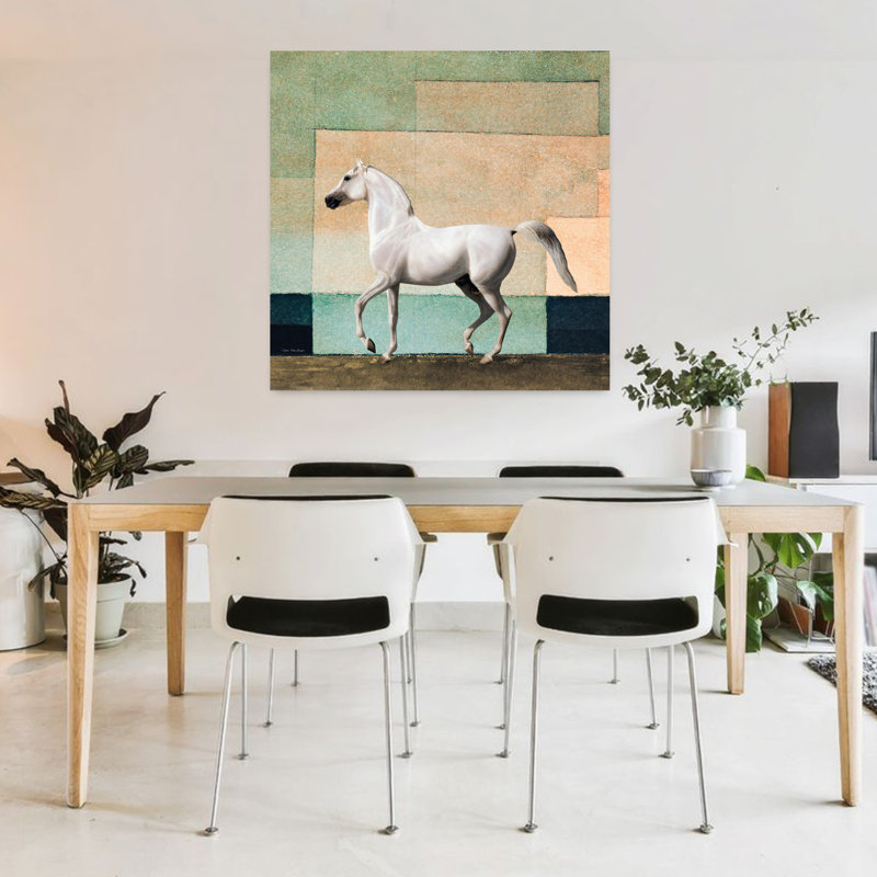 Art abstrait cheval contemporain abstrait, H 36 po x l 36 po
