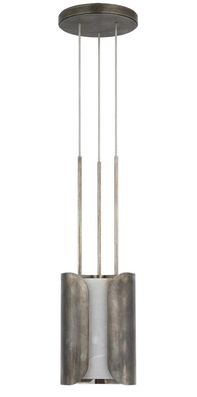 Anne-Marie Barton Armise Pendant with Nova Frost, 242" H x 7.5" W, Mottled Pewter, White