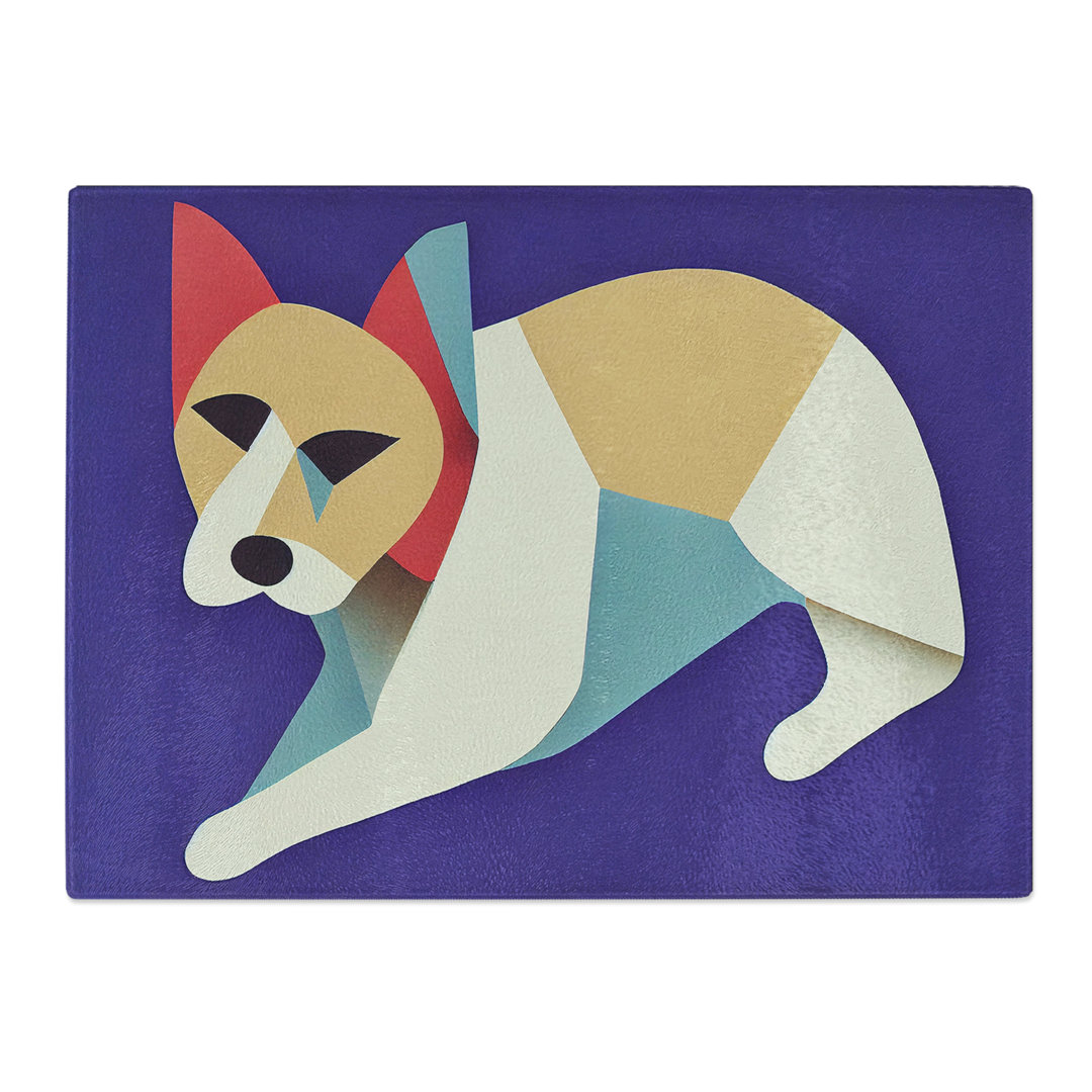 Dog Art Abstract  Glass Chopping Board