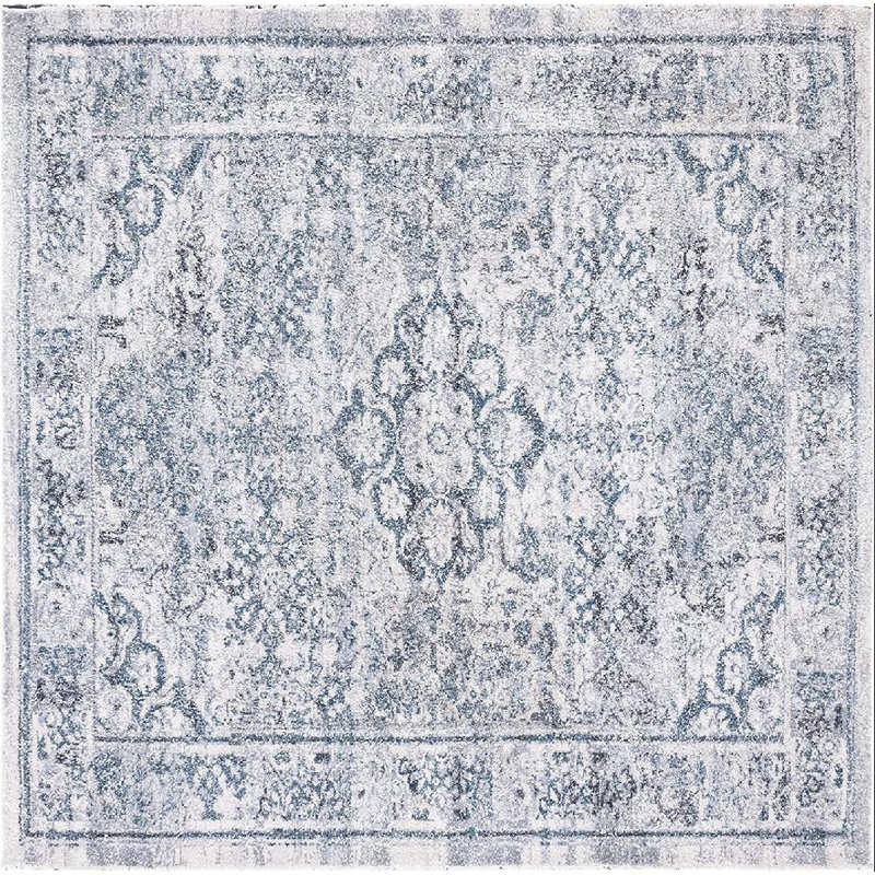 Classic Vintage Hand Tufted Performance Oriental Rug, Square 6'