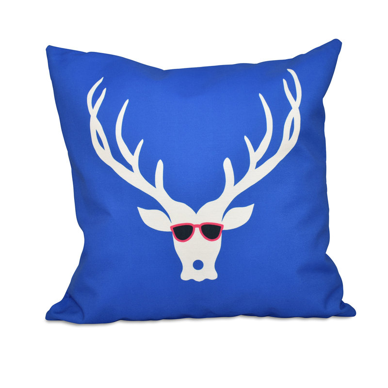 Housse de coussin carrée à imprimé de vacances leonis, H 20 po x l 20 po, Bleu royal