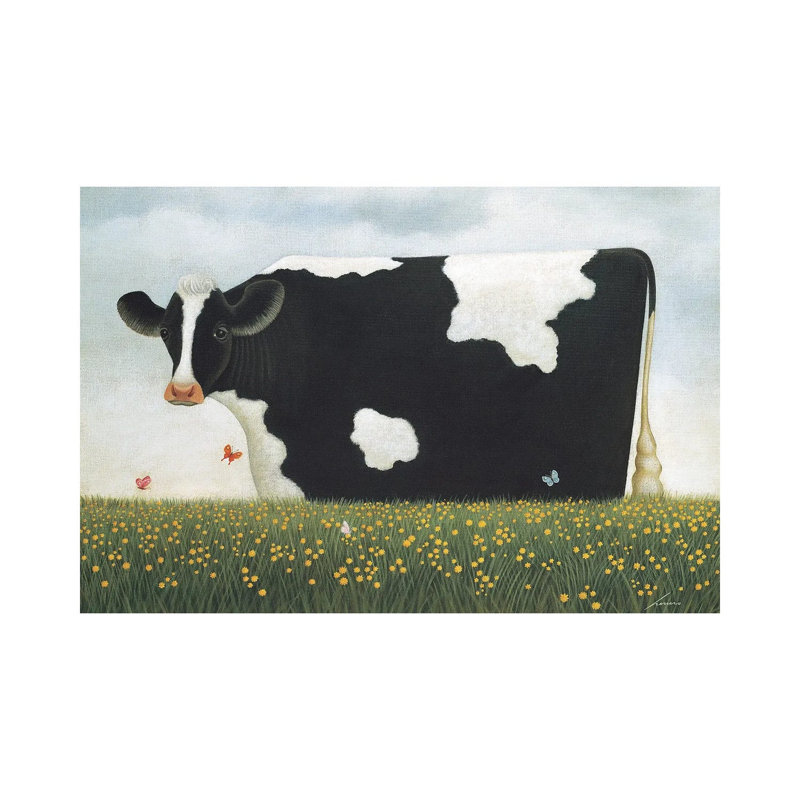 Spring Cow 1 Piece Wrapped Canvas Painting, 66.04 cm H x 45.72 cm W x 1.91 cm D