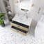 Meuble-lavabo simple 36 po en chêne avec vasque en céramique blanche