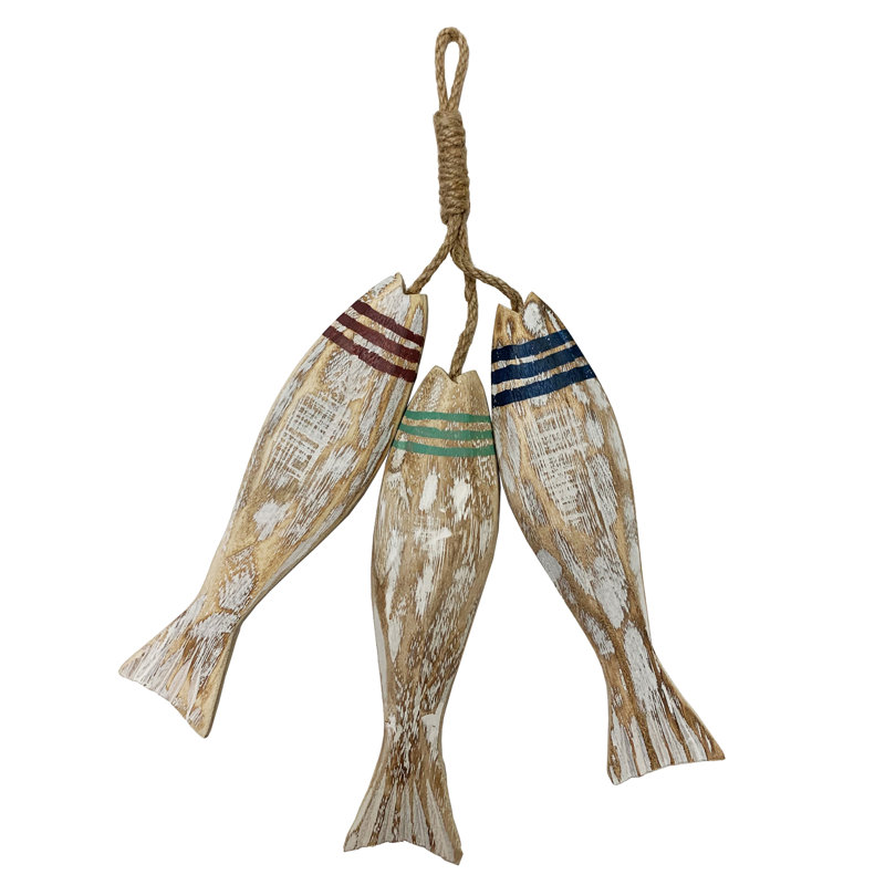 Décoration murale poisson en bois