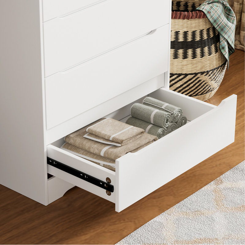 Commodes décoratives modernes avec 5 tiroirs et poignées cachées