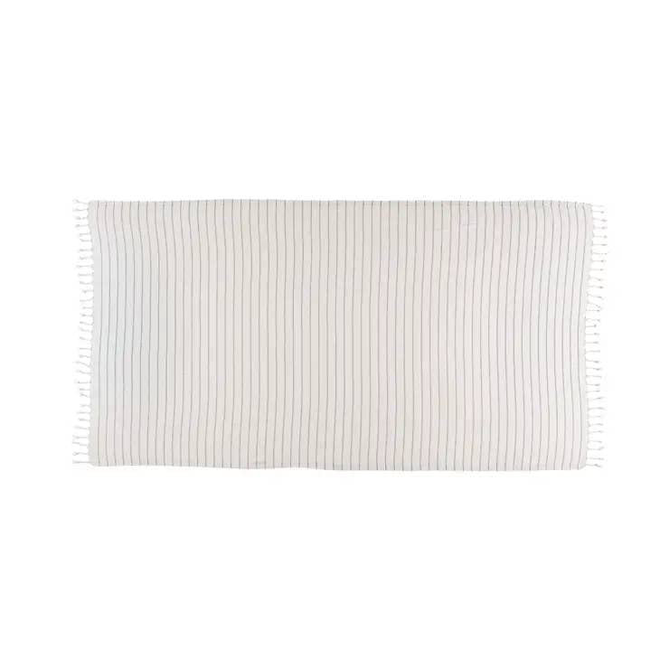 Serviette de bain Kafthan Gocek, Cream Burgundy Stripes