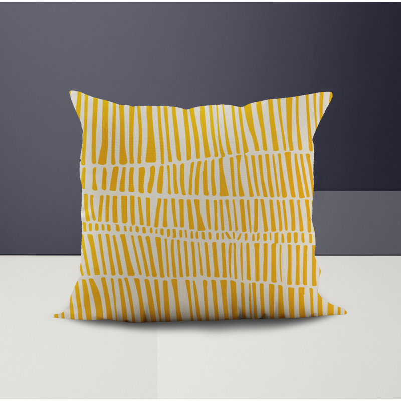 Jeté carré intérieur / extérieur en polyester Ikom, L 17 po x H 17 po, Jaune