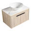 Meuble-lavabo mural en chêne blanc de 30 po avec lavabo en céramique, porte à fermeture en douceur pour un bassin, une armoire et un grand espace de rangement