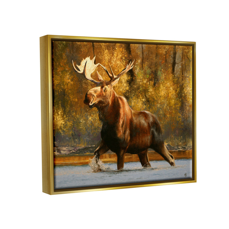 "Stupell Industries Moose Stepping River Foliage", art mural par Mark Kelso, H 17 po x l 21 po x P 1,7 po