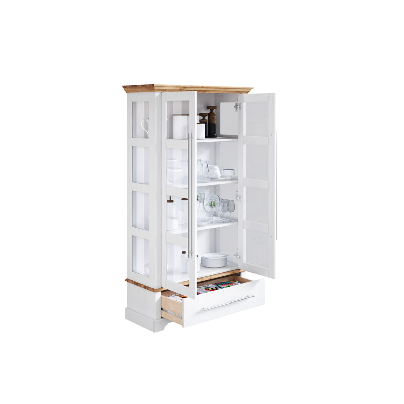 Texian Display Cabinet, White/Natural
