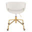 Task Chair In Gold Metal And Light Grey Faux Leather-14942856-14942903