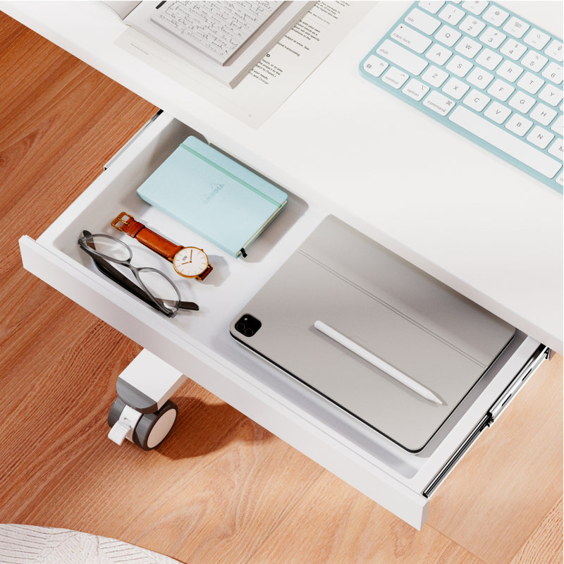 Adjustable Standing Desk, White/White